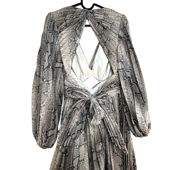 Zimmermann Snake Print Cutout Dress SZ 0/ US 4/ AU UK 8 Corsage Python Coquette - Picture 9 of 14